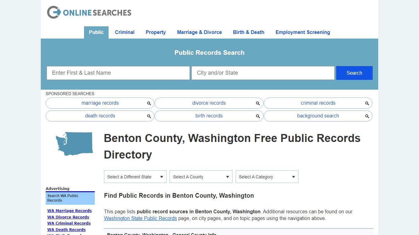 Benton County, Washington Public Records Directory