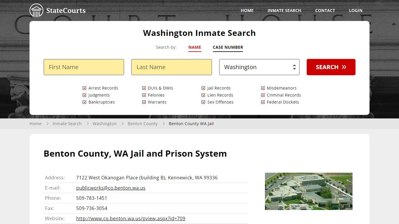 Benton County WA Jail Inmate Records Search, Washington - StateCourts